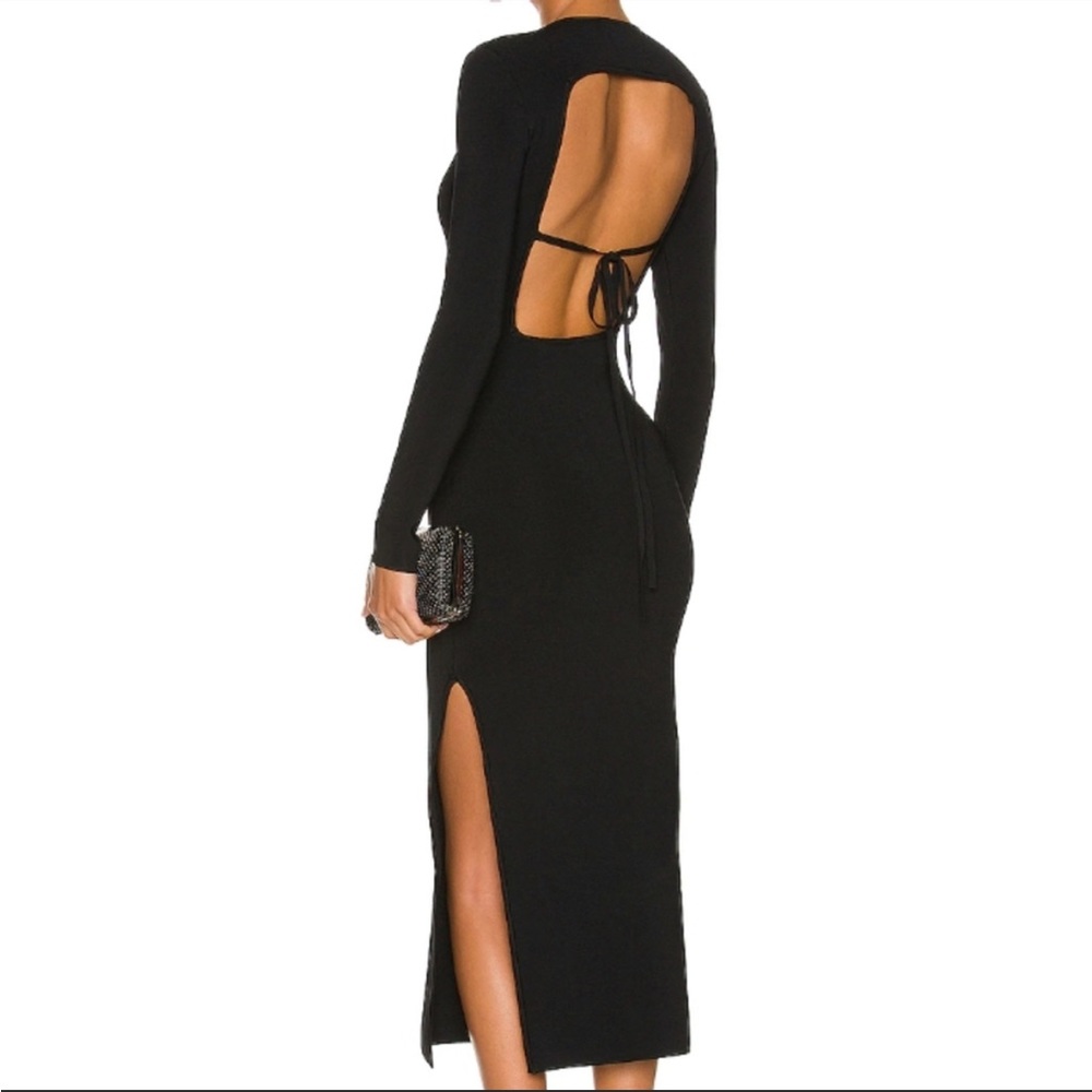 Shona Joy Lyon Long Sleeve Backless Black dress size S